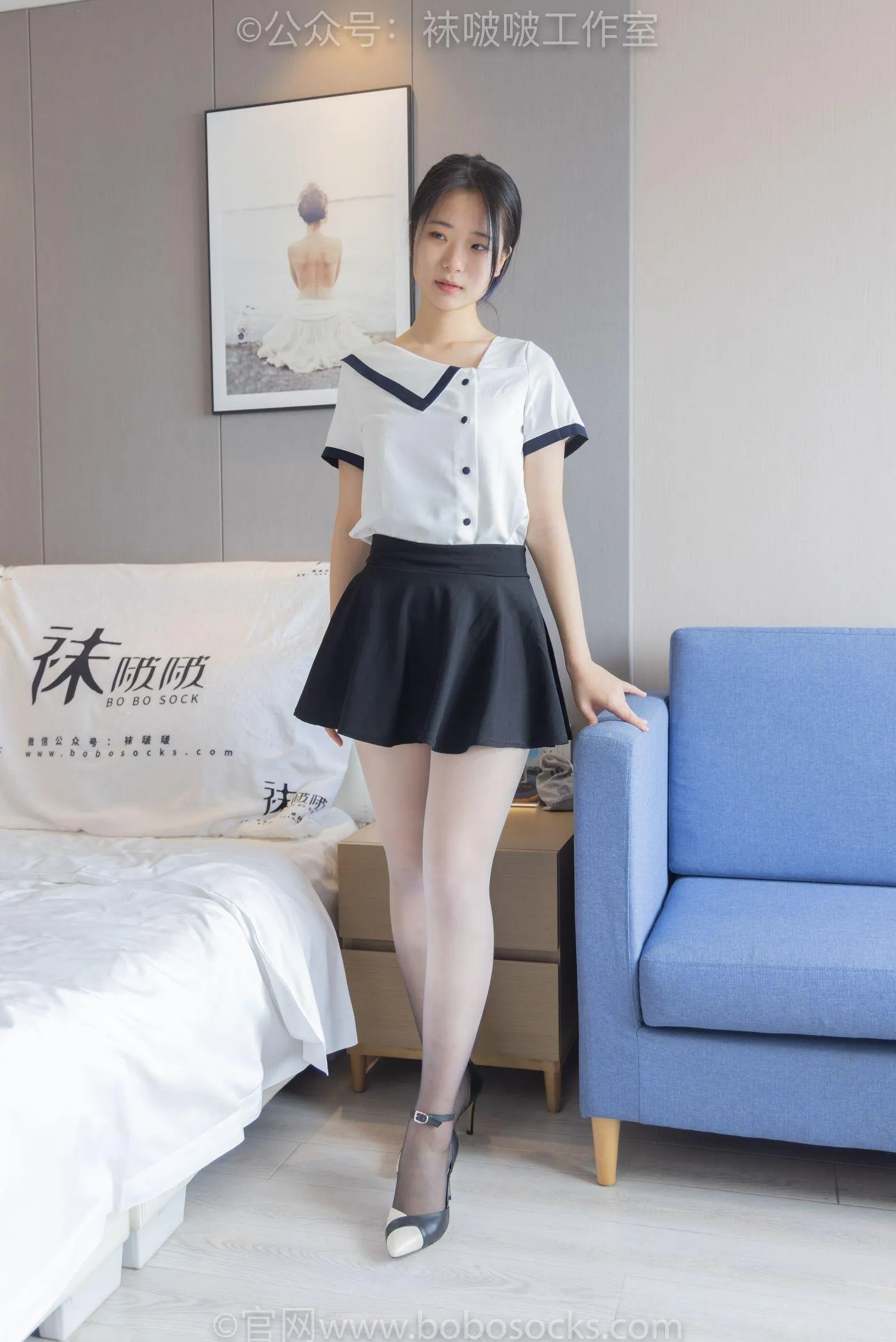 [BoBoSocks袜啵啵]NO.089 小淳-高跟鞋、黑白渐变丝袜 [140P]插图